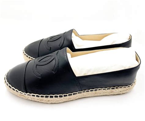 cheap chanel leather espadrilles|chanel black leather espadrilles price.